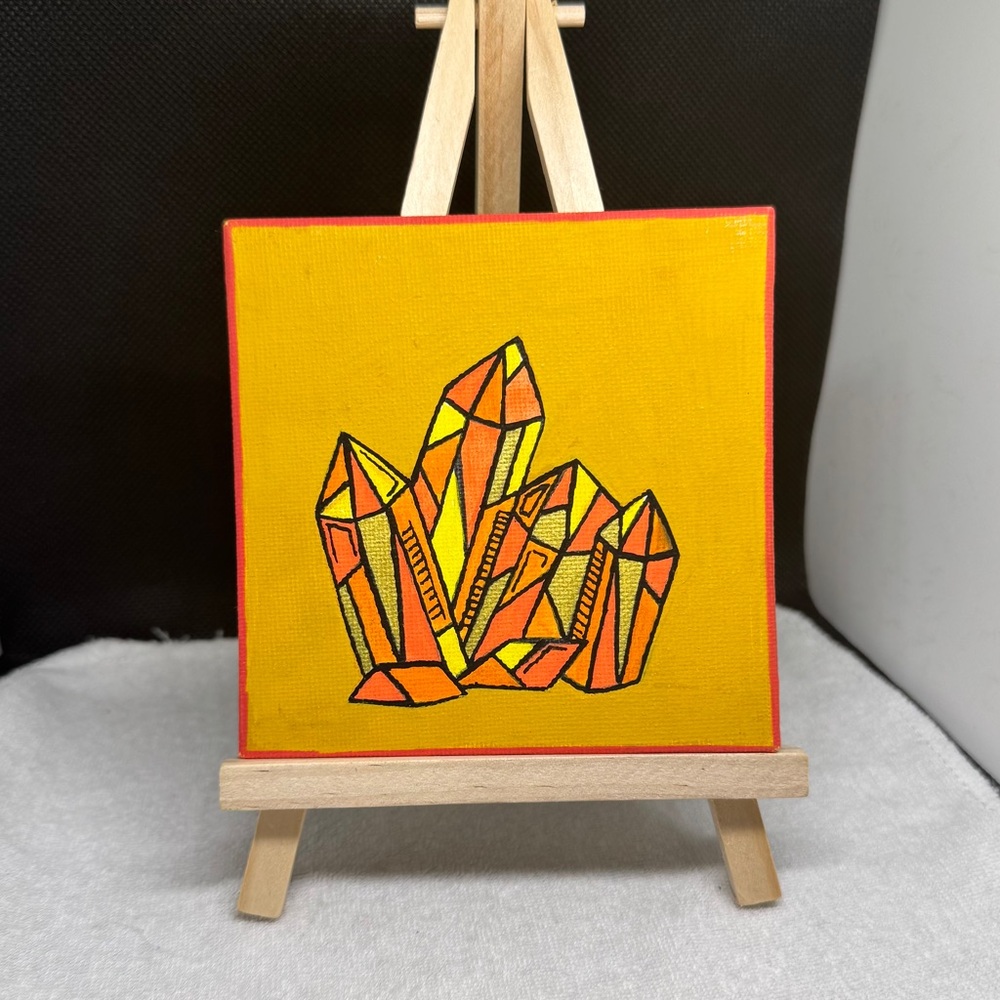 Yellow Crystal Art on Canvas